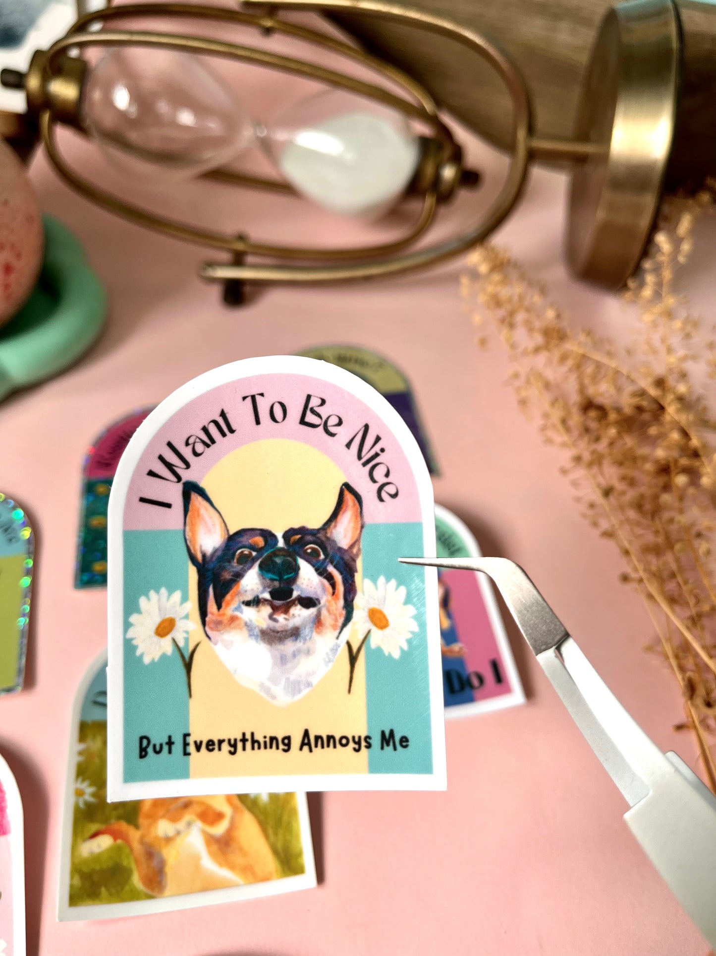 Arched Sticker with Relatable Phrases