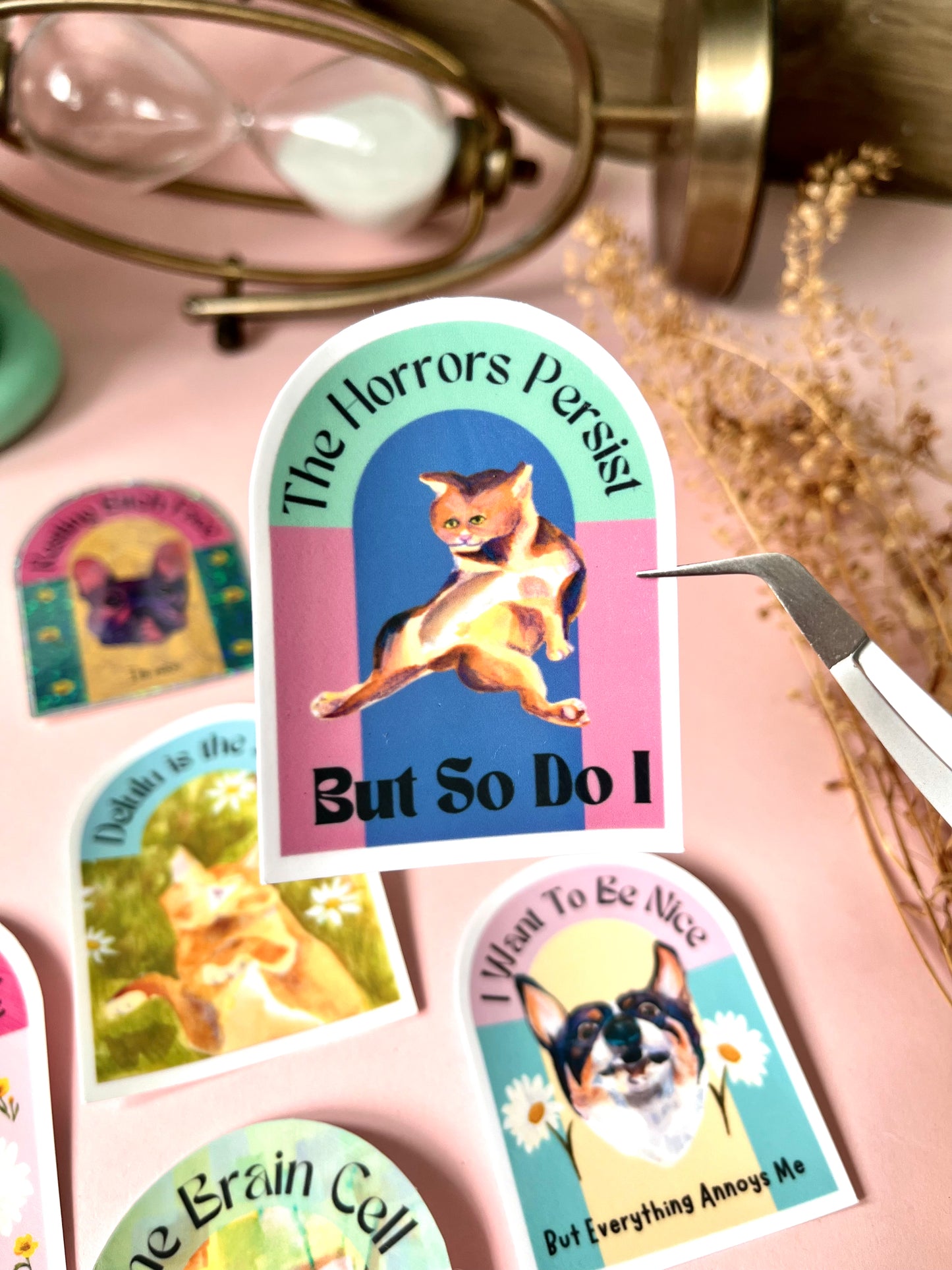 Arched Sticker with Relatable Phrases