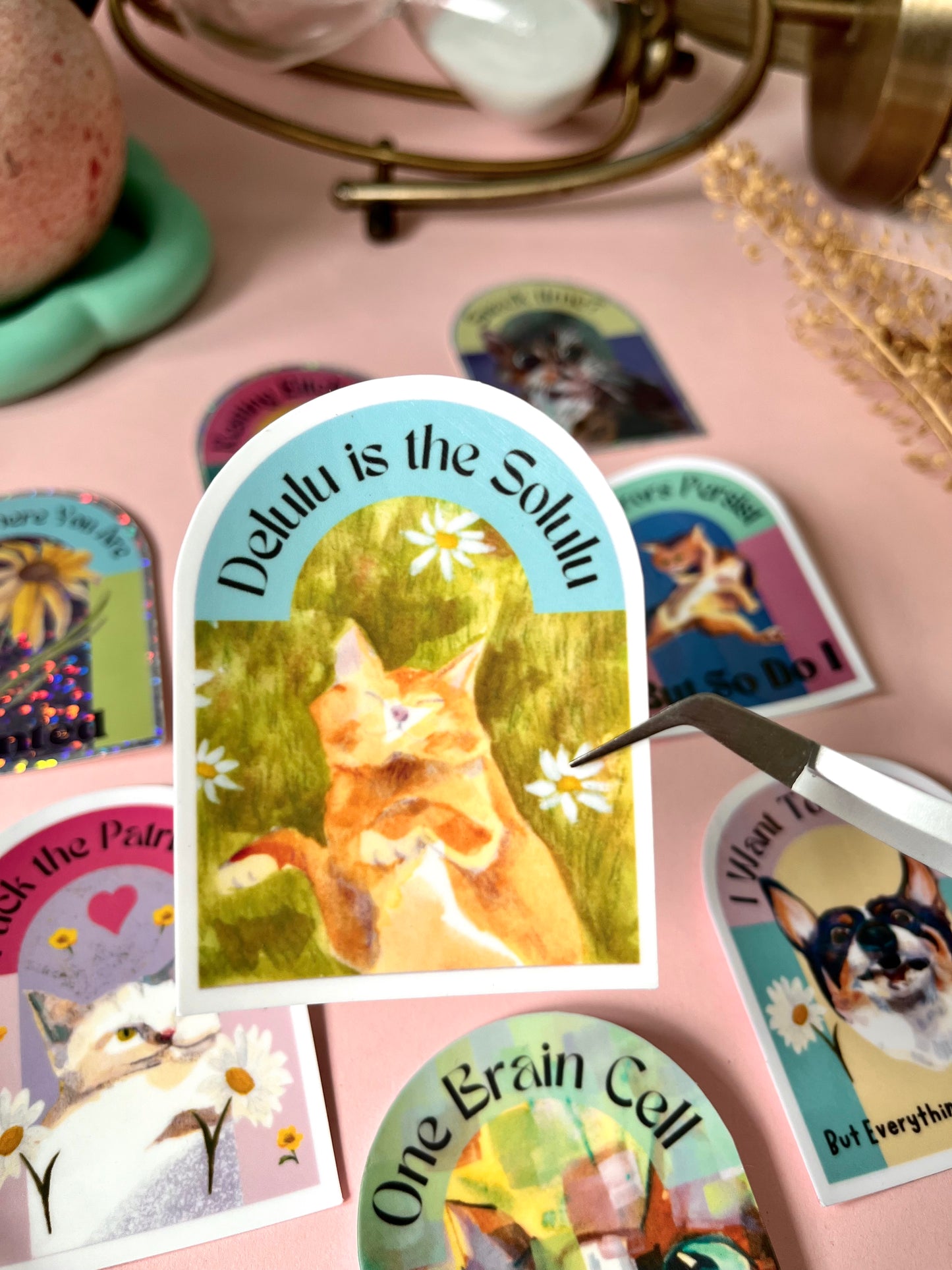 Arched Sticker with Relatable Phrases