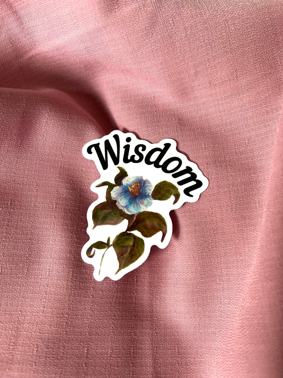 Wisdom- Blue Camellia Transparent Sticker