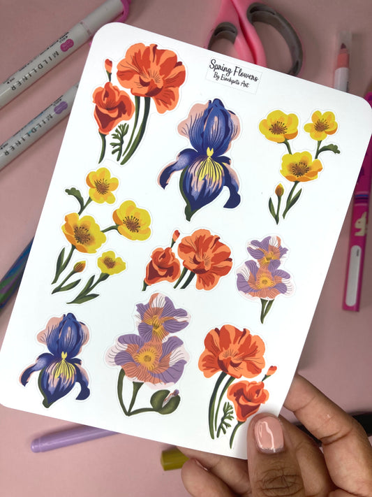 SPRING FLOWERS Sticker Sheet