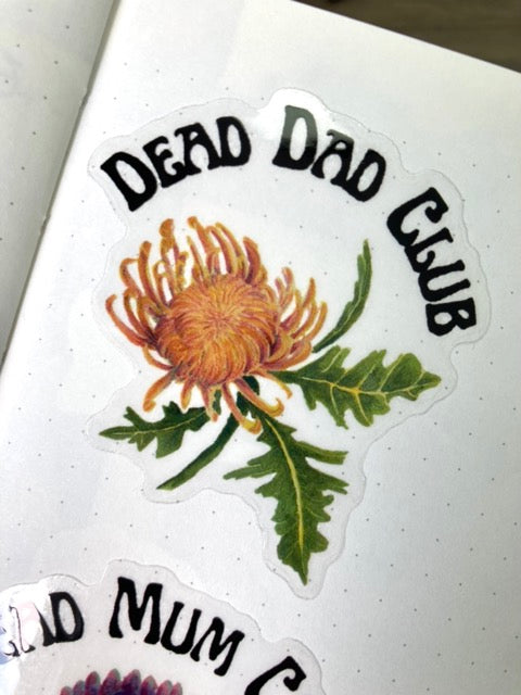 DEAD DAD CLUB Transparent Sticker