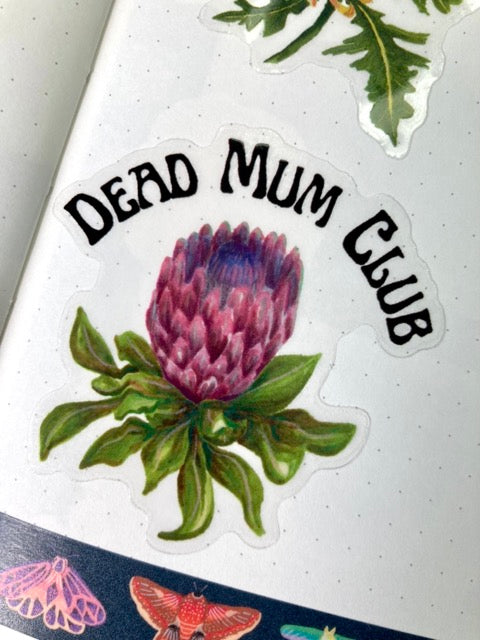 DEAD MUM CLUB Transparent Sticker