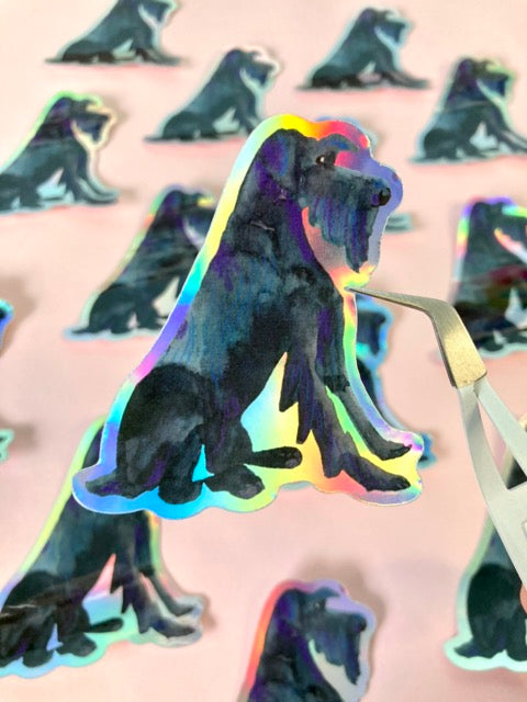 STEWARD the Schnauzer Holographic Sticker