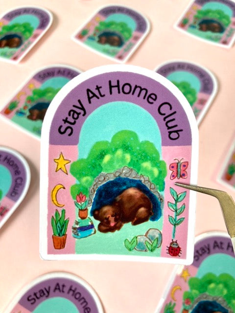 STAY AT HOME CLUB Transparent Sticker